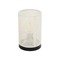 GloboStar® CYLINDER 203-0184 Μοντέρνο Επιτραπέζιο Φωτιστικό Πορτατίφ Μονόφωτο 1 x E27 IP20 Μαύρo Πλαστικό με Λευκό Διάτρητο Υφασμα - Μ14 x Π14 x Υ22cm