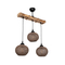 GLOBOSTAR® LUMA 201-0012 Vintage Κρεμαστό Φωτιστικό Οροφής με Ντουί 3 x E27 AC 220-240V IP20 - Καφέ & Μπεζ - Μ55 x Π18 x Υ65cm