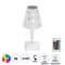 GLOBOSTAR® CRYSTAL 62042 Μοντέρνο Επιτραπέζιο Φωτιστικό Πορτατίφ LED 1W 100lm 360° DC 5V USB-C με Επαναφορτιζόμενη Μπαταρία Li-ion 3.7V 1600mAh IP44 Πολύχρωμο RGBW με Χειριστήριο Dimmable - Sanan SMD Chip - Διάφανο - Μ11.5 x Π11.5 x Υ25.5cm - 3 Χρόνια Εγγύηση