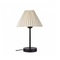 GloboStar® ORACLE 204-0156 Μοντέρνο Eπιτραπέζιο Φωτιστικό Μονόφωτο 1 x E27 IP20 Μαύρο Μέταλλο με Μπεζ Ύφασμα - Μ22 x Π22 x Υ36cm