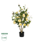 GloboStar® Artificial Garden YELLOW ROSES 21073 Τεχνητό Διακοσμητικό Δέντρο Τριανταφυλλιά Μ50 x Π50 x Υ90cm